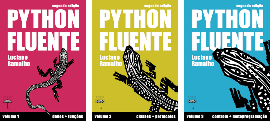 Esboços das capas dos três volumes.
